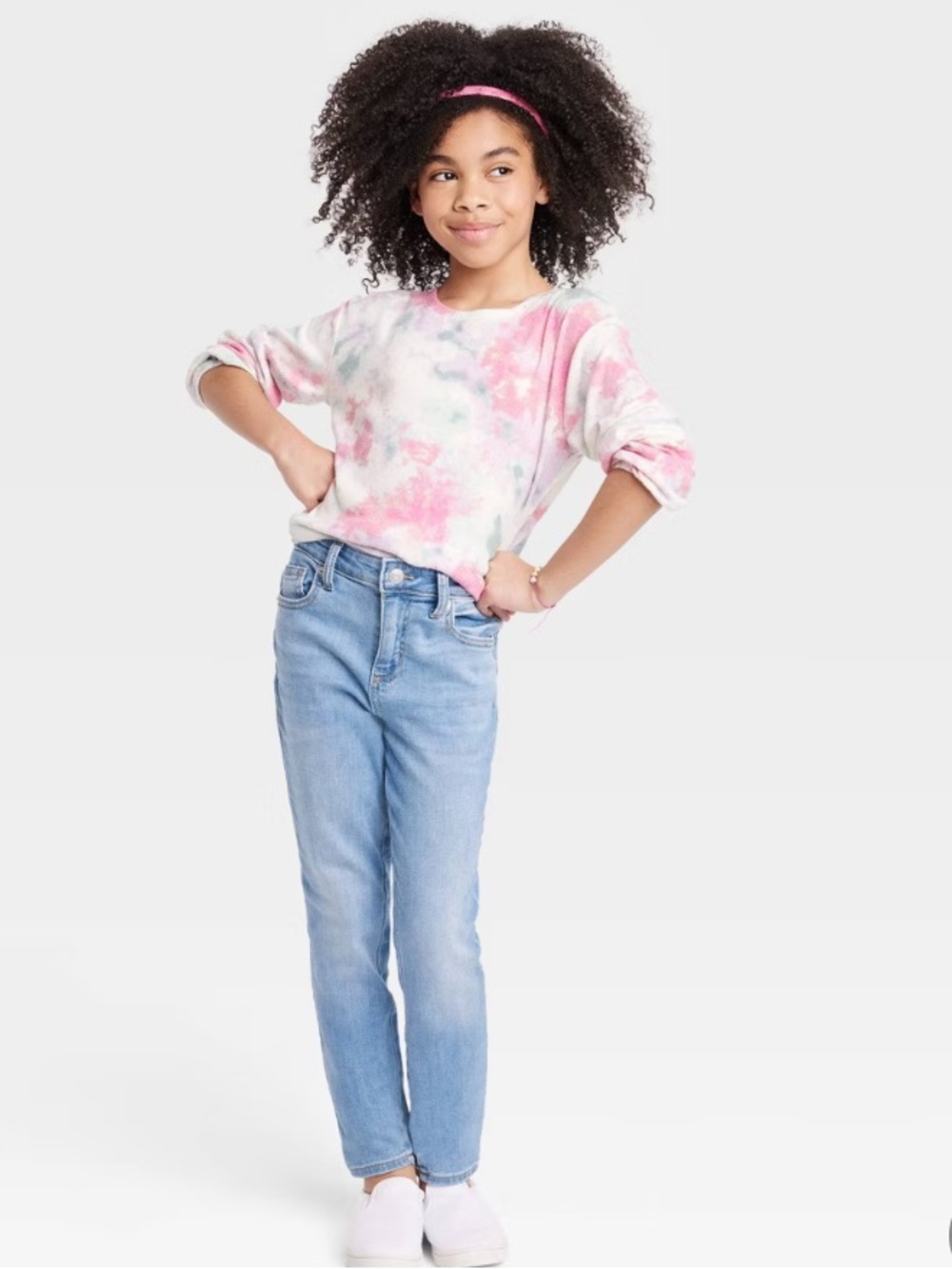 Girls Stretch Skinny Jeans Cat&Jack SZ 14 Adjustable Waist Ankle Length NWT
